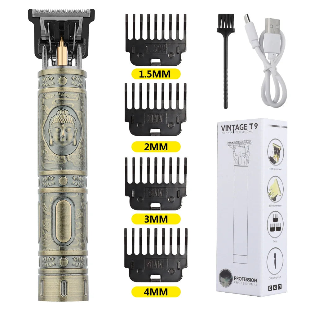 Retro T9 Original Haircutting Machine Set Jackets Trimmer Men's Electric Shaver Male Lence Pro Barber Shaver for Sensitive Areas