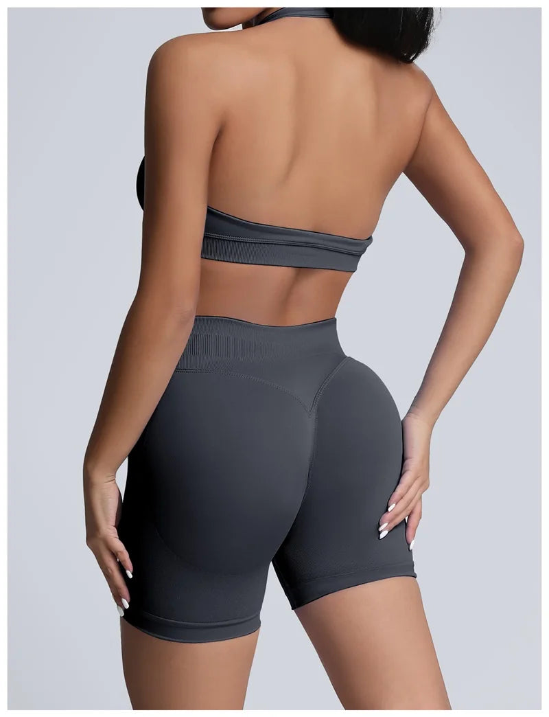 calças de ginástica elásticas shorts de academia.