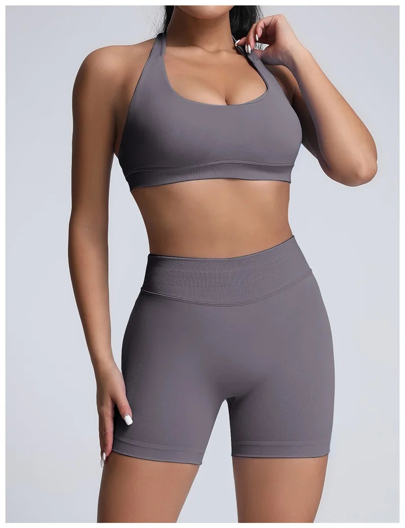 calças de ginástica elásticas shorts de academia.