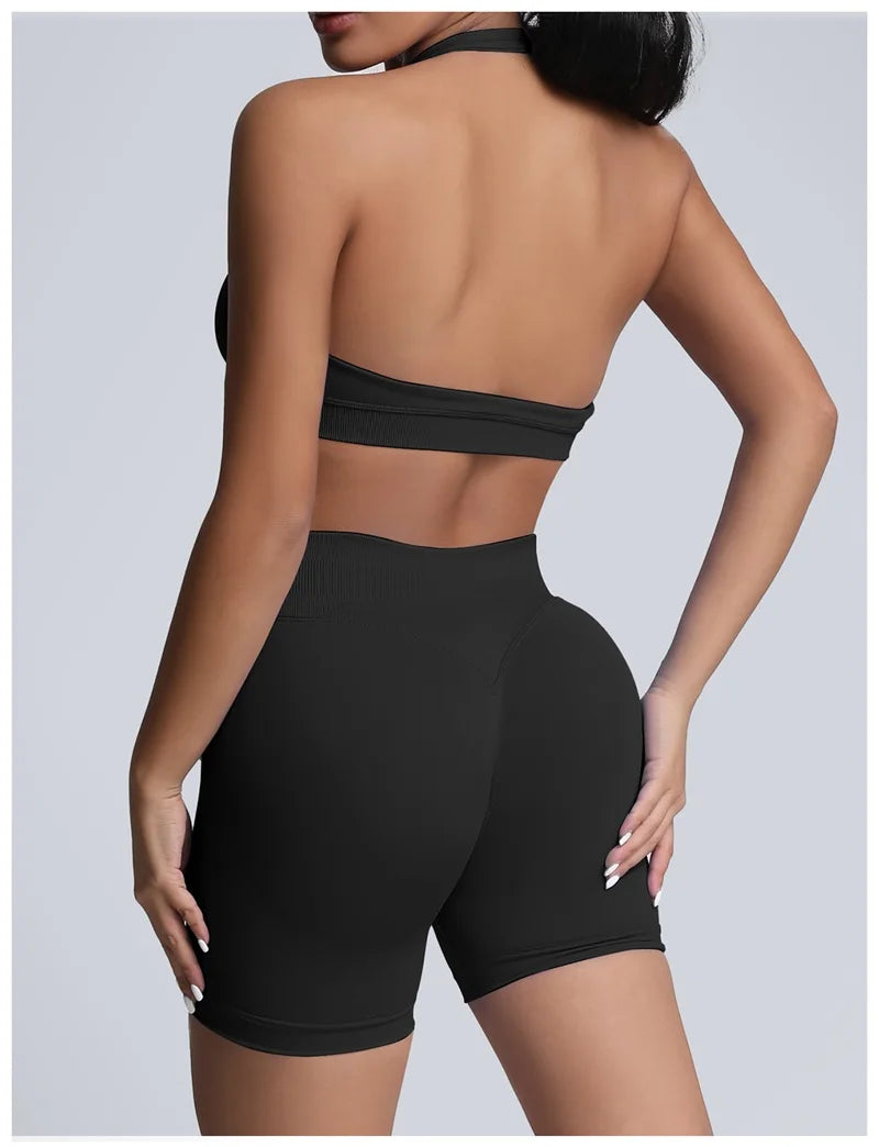 calças de ginástica elásticas shorts de academia.