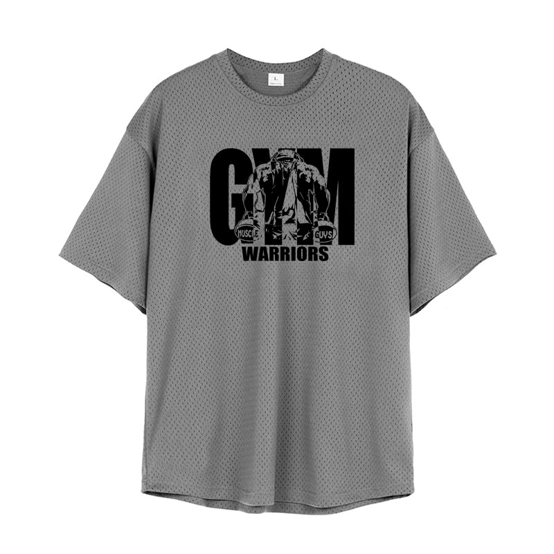 camiseta de manga curta com estampa gym warriors