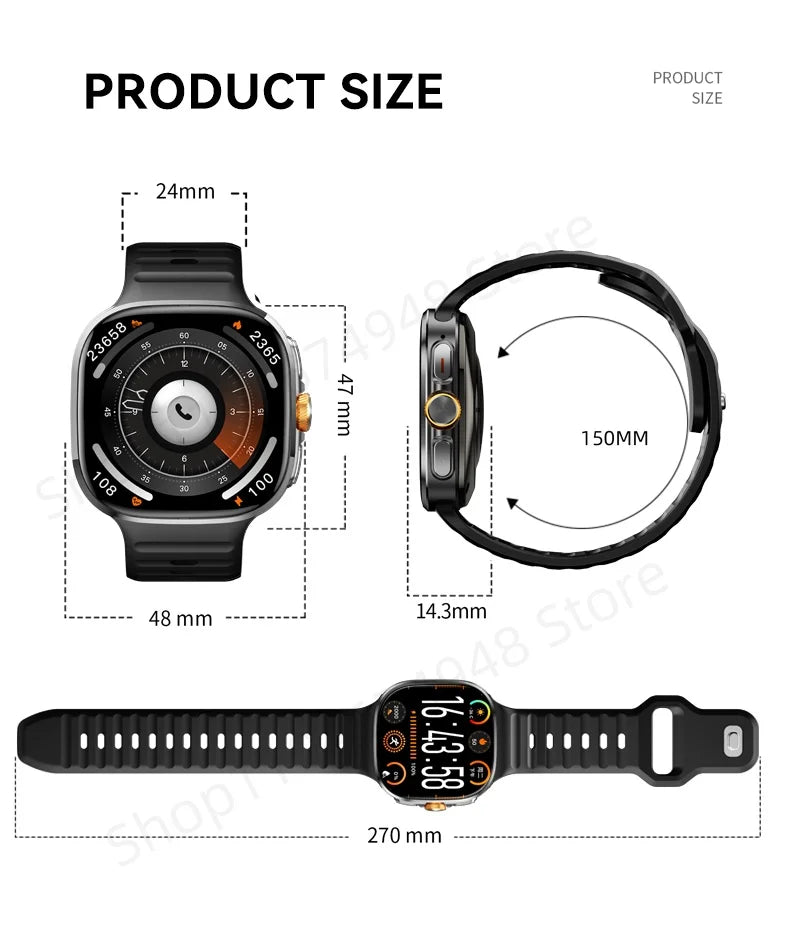 smartwatch 5g com tela amoled de 2.4 polegadas unissex