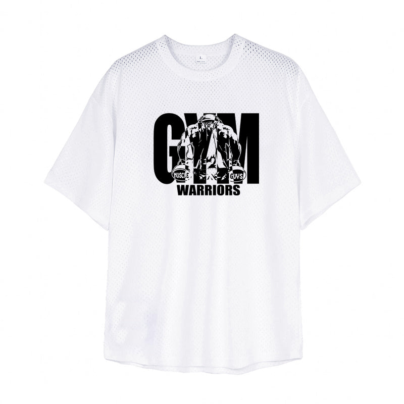 camiseta de manga curta com estampa gym warriors