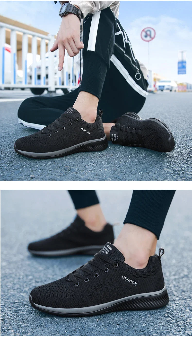 sapato de malha tênis casuais respirável esportes.