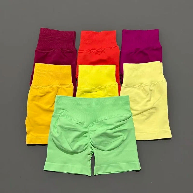 calças de ginástica elásticas shorts de academia.