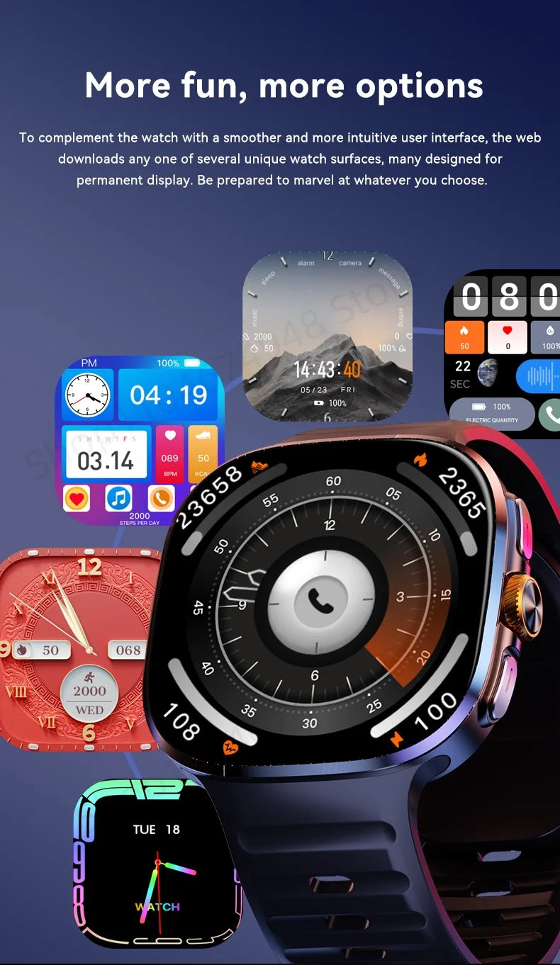 smartwatch 5g com tela amoled de 2.4 polegadas unissex