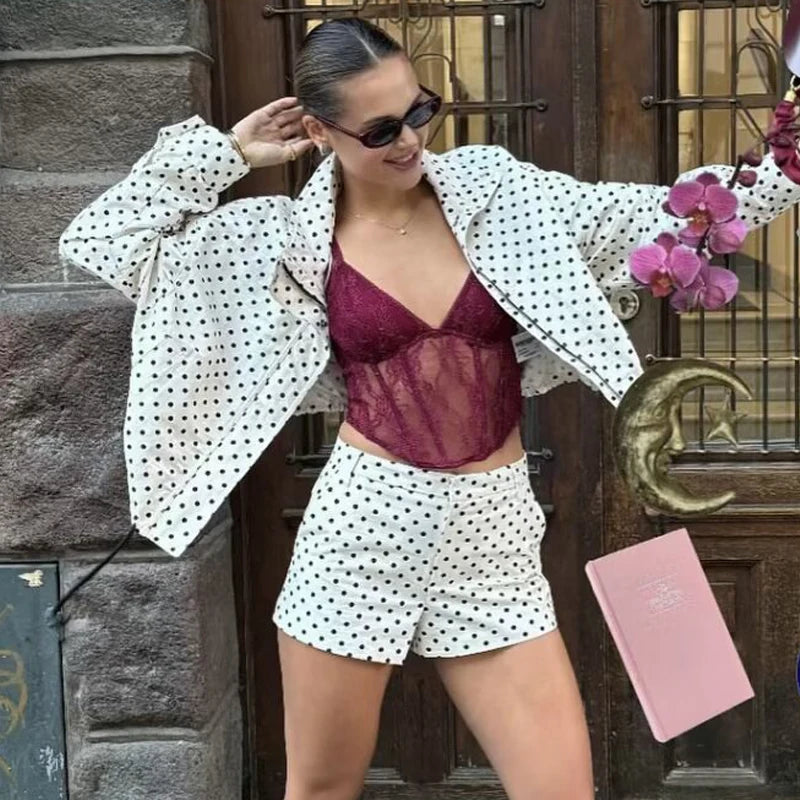 jaqueta bomber de bolinhas jaquetas femininas demi-temporada oversized.