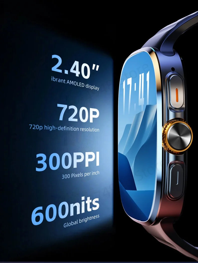 smartwatch 5g com tela amoled de 2.4 polegadas unissex