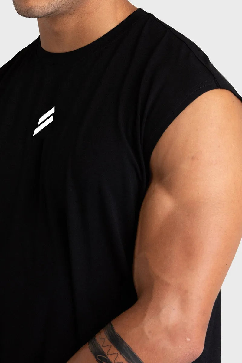 Camiseta sem mangas masculina para treino.