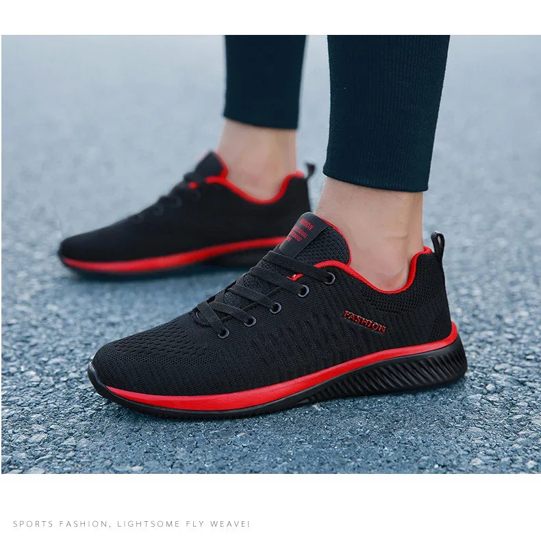 sapato de malha tênis casuais respirável esportes.
