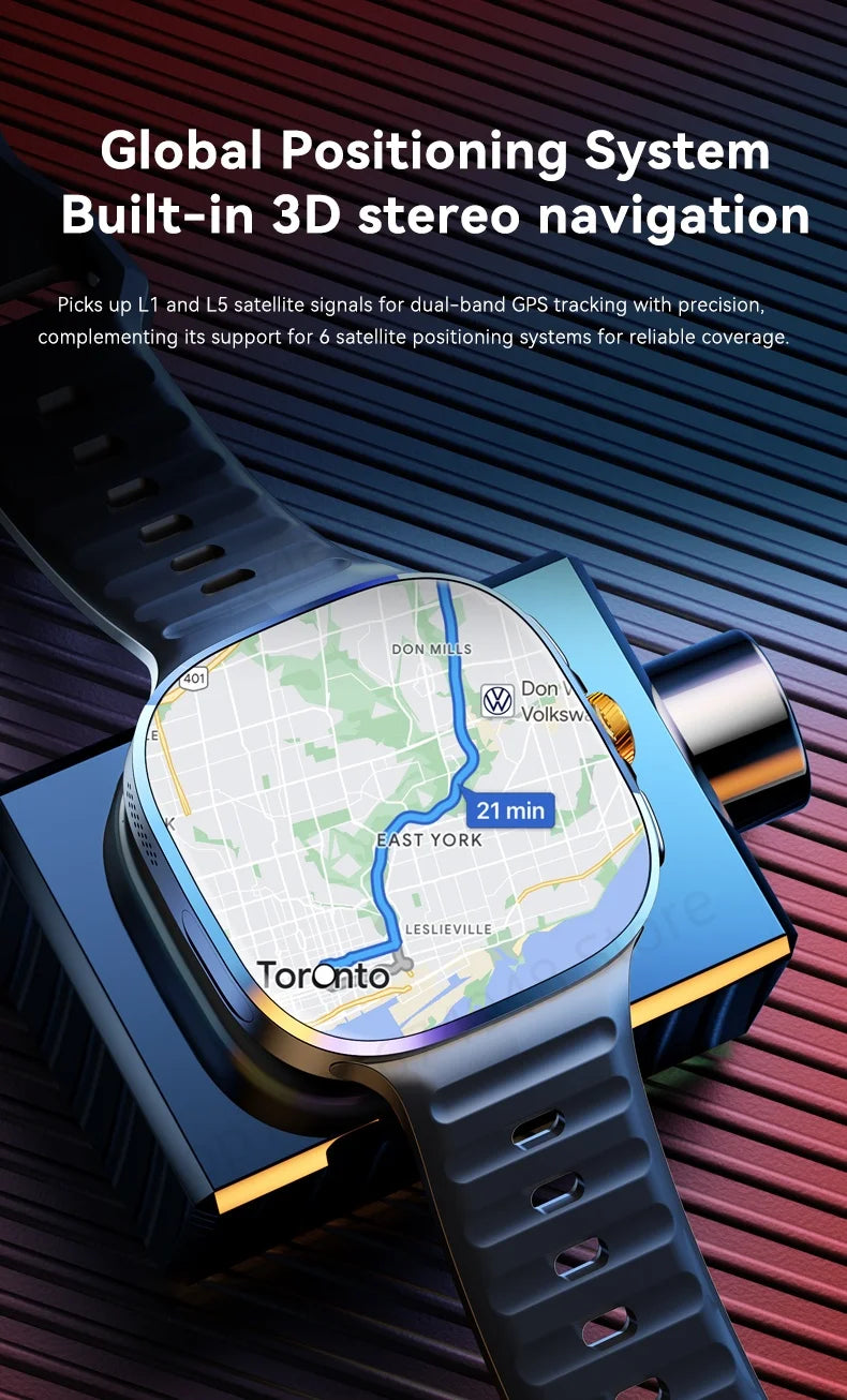 smartwatch 5g com tela amoled de 2.4 polegadas unissex