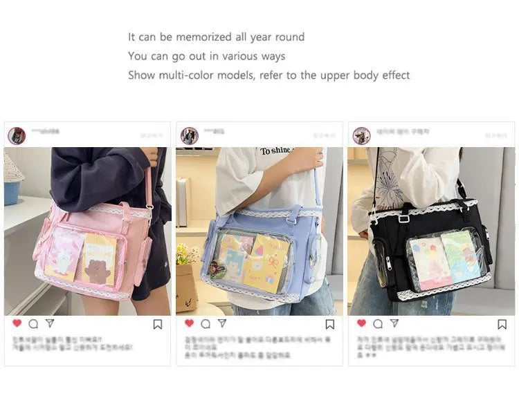 itabag japonês bidimensional ombro bolsa feminina