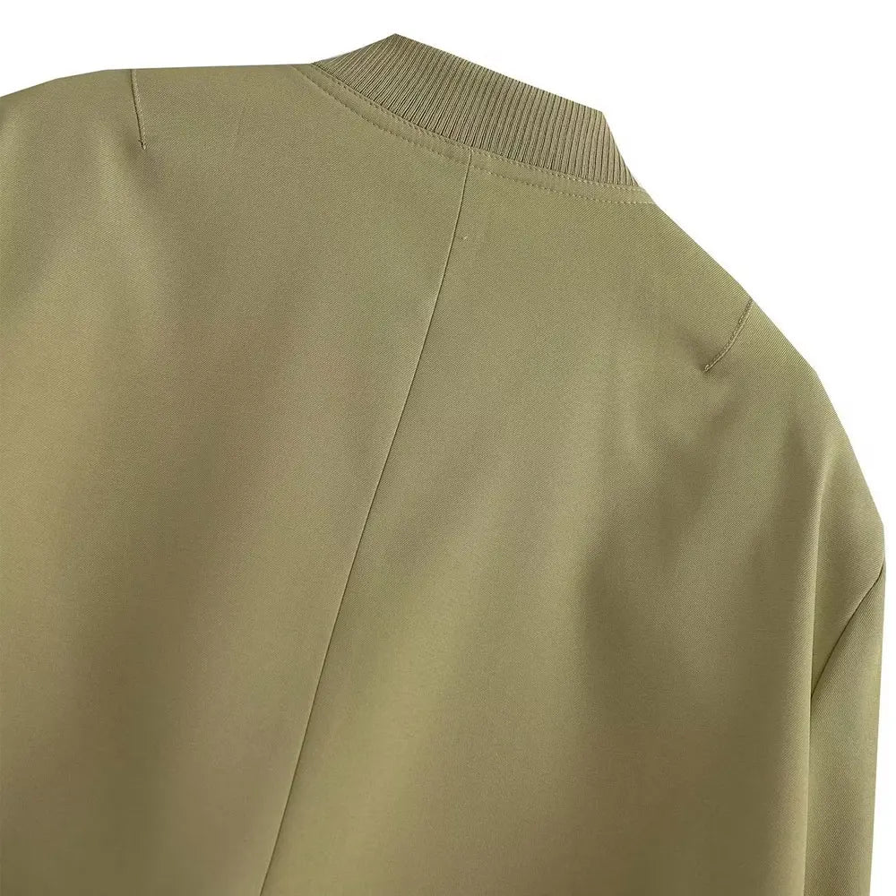 jaqueta bomber vintage manga longa botão frontal